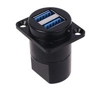 Prise de type D en métal USB 3.0 femelle vers femelle - Connecteur USB femelle vers femelle - Support de montage - Adaptateur de prise montée - Adaptateur de prise à vis - Cordon de seau à souder