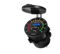 Prise de voiture USB chargeur de charge rapide QC3.0 + PD + voltmètre avec interrupteur pour véhicules 12V/24V voiture bateau moto SUV bus camion caravane marine