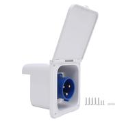 Prise D'entrée de Courant pour Camping-car, 32A, Montage encastré, étanche, Prise de Courant à Quai, Camping-car, Remorque (WHITE)