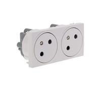 Protec - Prise double affleurante 16A - Blanc - FORTYfive