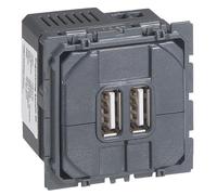 Legrand 067462 Chargeur Double USB Céliane, Type A, 2.4A, 12W