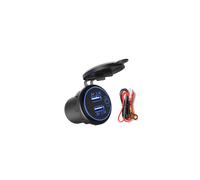 Prise double chargeur de voiture USB 12 V, prise USB tactile avec voyant LED bleu, port de charge universel pour véhicules (camion, bateau,