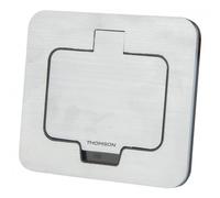 Prise double étanche IP55 - 16A - 2P+T - rond - noir Thomson