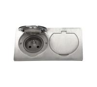Prise double étanche - ORNO - Type E IP55 - Acier inoxydable - 2P+T - 3680W max