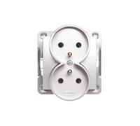 Prise double IMPRESSION avec/u argent GP-2YRZ/m/18