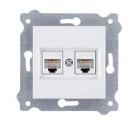 Prise double informatique 2x RJ45 cat.6 blanc EXEN