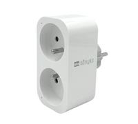 Konyks Priska Duo FR prise double Wi-Fi + BT, contrôle ON/OFF à distance, suivi de la consommation des 2 appareils simultanément, compatible Smartlife et Tuya, Amazon Alexa et Google Home