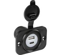 Prise double Lampa Ext-12 USB A + USB C encastrable avec montage affleurant 12/24V