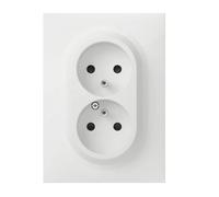 Legrand Prise double compacte easyréno Dooxie 600321 2P+T 16A livrée avec plaque carrée blanche
