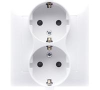 Prise double (module) avec mise à la terre Schuko bornes à vis 16A 250V blanc contact Simon 54 DGSz2Z/11