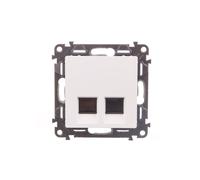 Prise double ordinateur RJ45 cat.6 UTP VALENA LIFE 753143