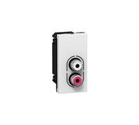 Prise double RCA Mosaic - Liaisons audio et video - 1 module - Blanc