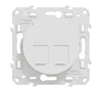 Prise double RJ45 cat.6 UTP - Grade 1 à 2 - À vis - Blanc - Odace 2011 - S520485 - Schneider