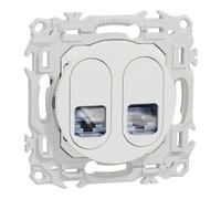Prise double RJ45 - Cat.6A STP grade 3TV - Odace - S920487 - Schneider - Blanc craie