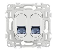 Prise double RJ45 odace - Cat6 STP grade 2TV min à grade 3TV - blanc craie - SCHNEIDER - S920486