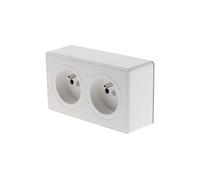 Zenitech – Prise double saillie – Vulco – 2P+T 16A – Blanc
