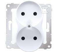 Prise double sans terre obturateurs blanche Simon54 DG2MZ.01/11