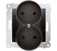 Prise double sans terre Simon54 DG2MZ.01/48 anthracite