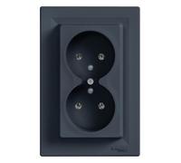 Prise double - SCHNEIDER ELECTRIC - Asfora - 2P+T - Anthracite - EPH9800271