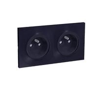 Prise double - SCHNEIDER ELECTRIC - Odace - Anthracite - A assembler - 2P+T