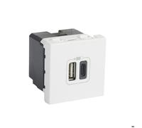 Legrand Prise double USB Mosaic 077592 – Chargeur encastré 2400 mA