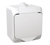 Prise électrique 2P+T avec clapet blanc IP44 Cedar Plus WDE000540 Schneider Electric