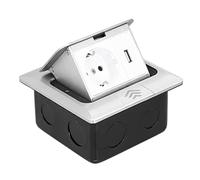 Prise électrique au Sol étanche, Boîte de Prise de Sol -Up, Prise Encastrable Plan de Travail, Prise Inviolable, Chargeurs USB 250V 16A (rebondir lentement)