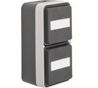 Prise électrique double Berker 47703535 W.1 en saillie gris, gris clair