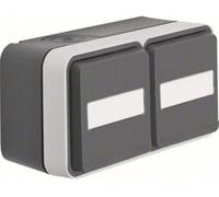Prise électrique double Berker 47753535 W.1 apparent gris, gris clair