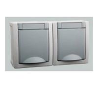 Prise électrique double VIKO 90591088-DE Pacific gris
