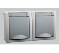 Prise électrique double VIKO 90591088-DE Pacific gris