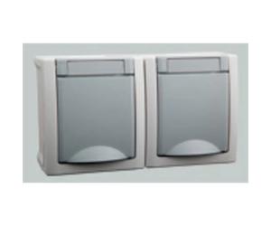 Prise électrique double VIKO 90591088-DE Pacific gris