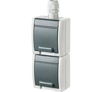 Prise Électrique - Elektro-Plast 1252-65 - Double Prise Schuko - Ip65 - Encastrée - Blanc Multicolore