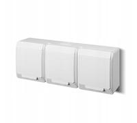 Elektro-Plast Prises de courant étanches extérieures Lot de 3 Blanc IP44 16A 250V Montage