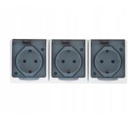 EPN 3 Prises-gris-montage en saillie pour pièces humides iP44 16 a 250 v