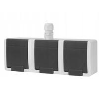 GRIS NT PRISE 3X Z/U FLIP IP55 PINCES AQUANT 2K 5043-10