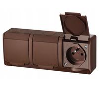 Prise électrique étanche Elektro-Plast Nasielsk marron 0323-06