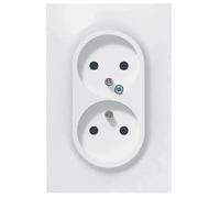 LEGRAND | Double Prise De Courant Avec Terre, Neptune 16A 1 Poste, Fixation À Vis Ou À Griffes, Avec Éclips De Protection Pour Enfants, Prête À Installer