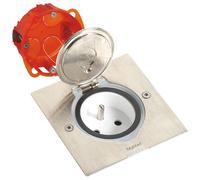 Prise électrique - Legrand - Simple - Inox - IP44 - A encastrer