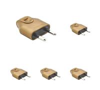 Prise electrique male - Fiche electrique - Prise male - Prise male 220 V - Fiche male - Fiche electrique male - Fiche Male Broche D.4mm Protegees Sortie Droite à Coiffe | Or - Debflex - 713030