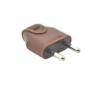 Prise electrique male - Fiche electrique - Prise male - Prise male 220 V - Fiche male - Fiche electrique male - Fiche Male Broche D.4mm Protegees Sortie Droite à Coiffe | Marron - Debflex - 713600