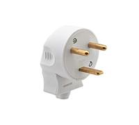 Prise electrique male - Fiche electrique - Prise male - Prise male 220 V - Fiche male - Fiche electrique male - Fiche Male 2P+T Broche 6mm, Broche De T 8X3mm Blanc Sortie Laterale