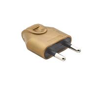 Prise electrique male - Fiche electrique - Prise male - Prise male 220 V - Fiche male - Fiche electrique male - Fiche Male Broche D.4mm Protegees Sortie Droite à Coiffe | Or - Debflex - 713030