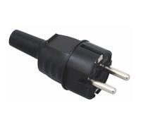 Prise électrique mâle - MARQUE GENERIQUE - 220V - Noir - ABS - Monophasé