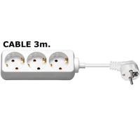 Prise électrique MicroConnect à 3 voies Schuko 3 m blanche