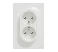 Schneider Electric – Prise de courant Odace 2P+T double 1 poste Noir
