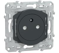 Prise électrique - Schneider Electric - Ovalis - 2P+T - Anthracite - Prêt à poser