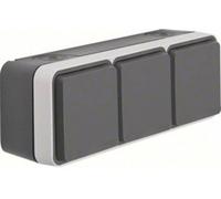 Prise électrique triple Berker 47733515 W.1 apparent gris, gris clair