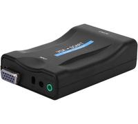 Prise en Charge de l'Adaptateur Vidéo NTSC,Convertisseur Vidéo avec Adaptateur VGA vers Péritel Portable à Télécommande,pour TV