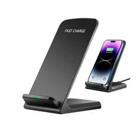 Prise en Charge du Téléphone Mobile - Plastique Résistant, 15W, Style Compact | Base Chargement sans Fil avec Double Bobine pour L'utilisation La Table Bureau Ou Nuit À La Maison O